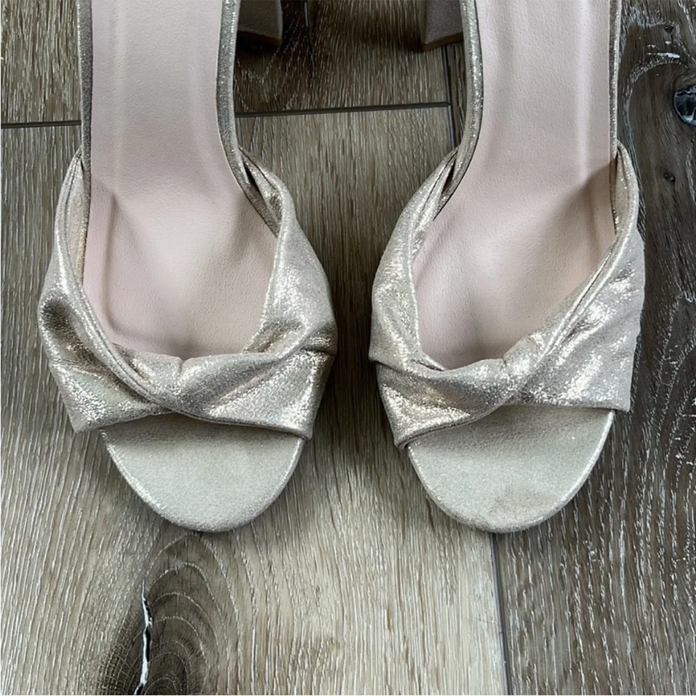 Lulus Rose Gold Block Heels with Ankle Strap